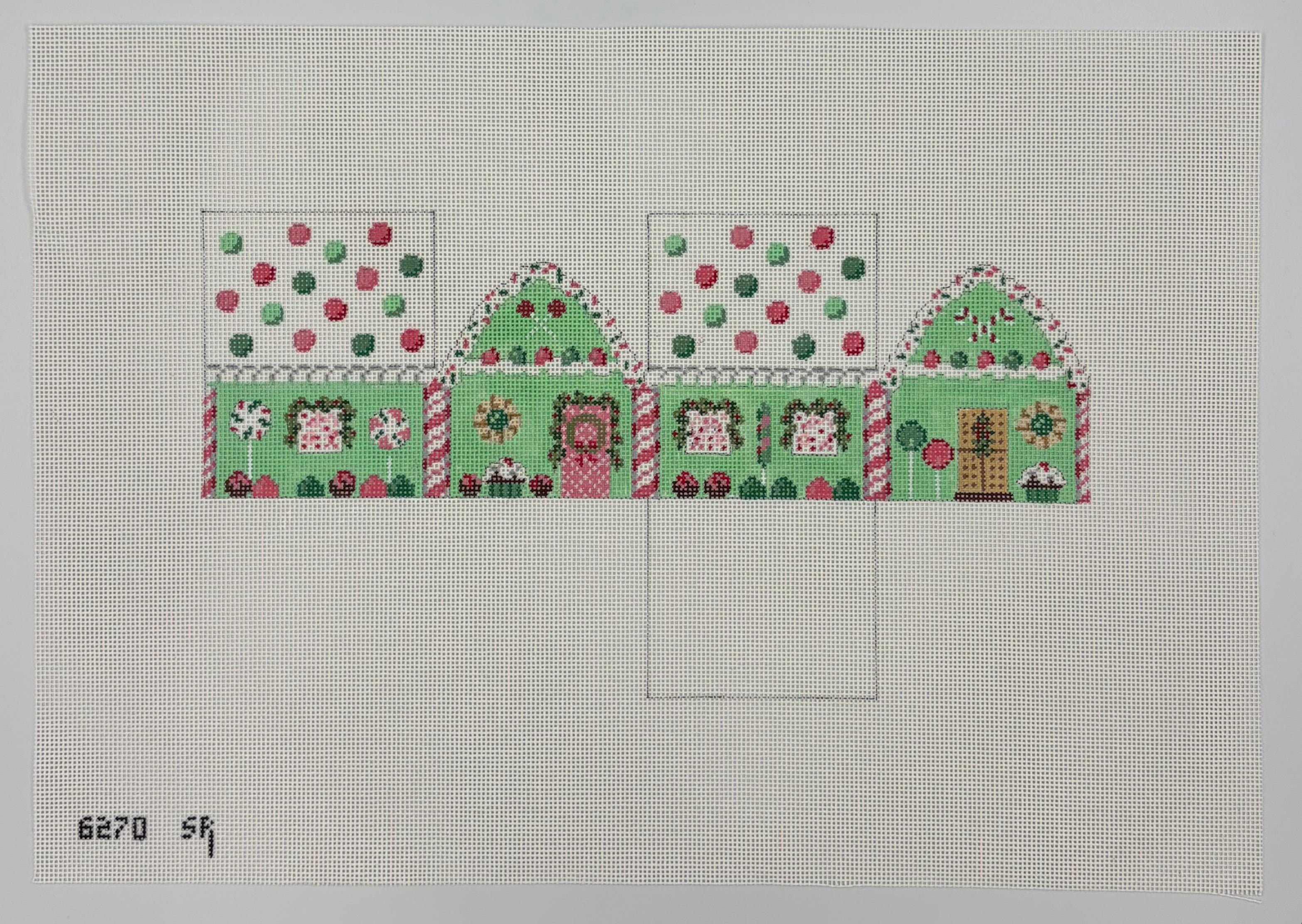 Pink &amp; Green Mints 3D Gingerbread House
