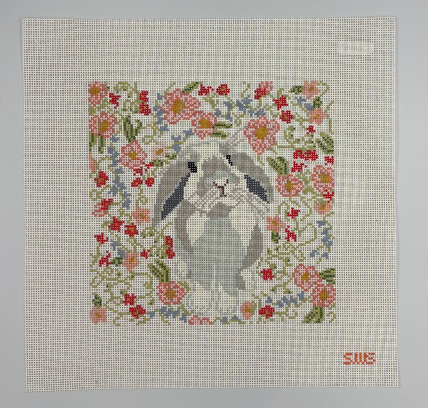 Floral Bunny - Gray