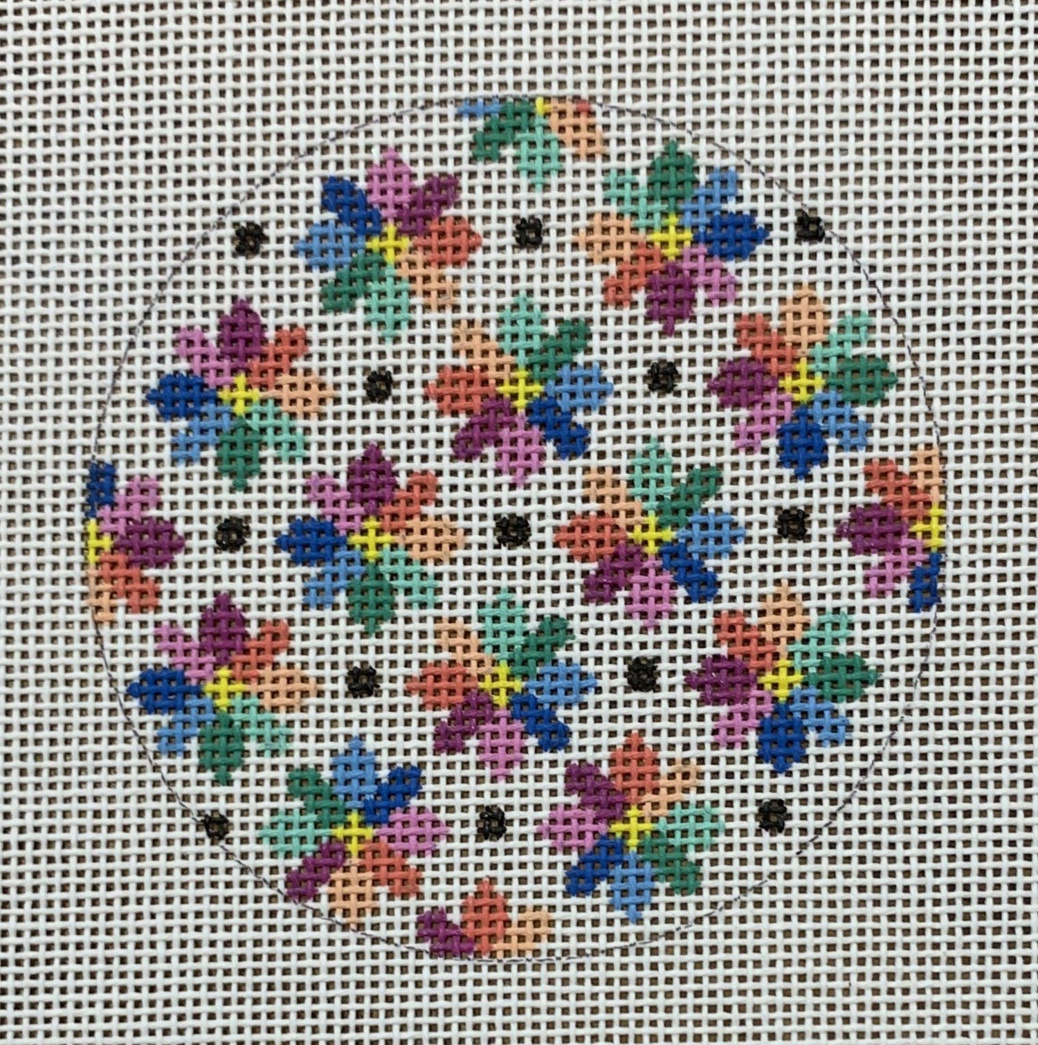 Colorful Flowers Round