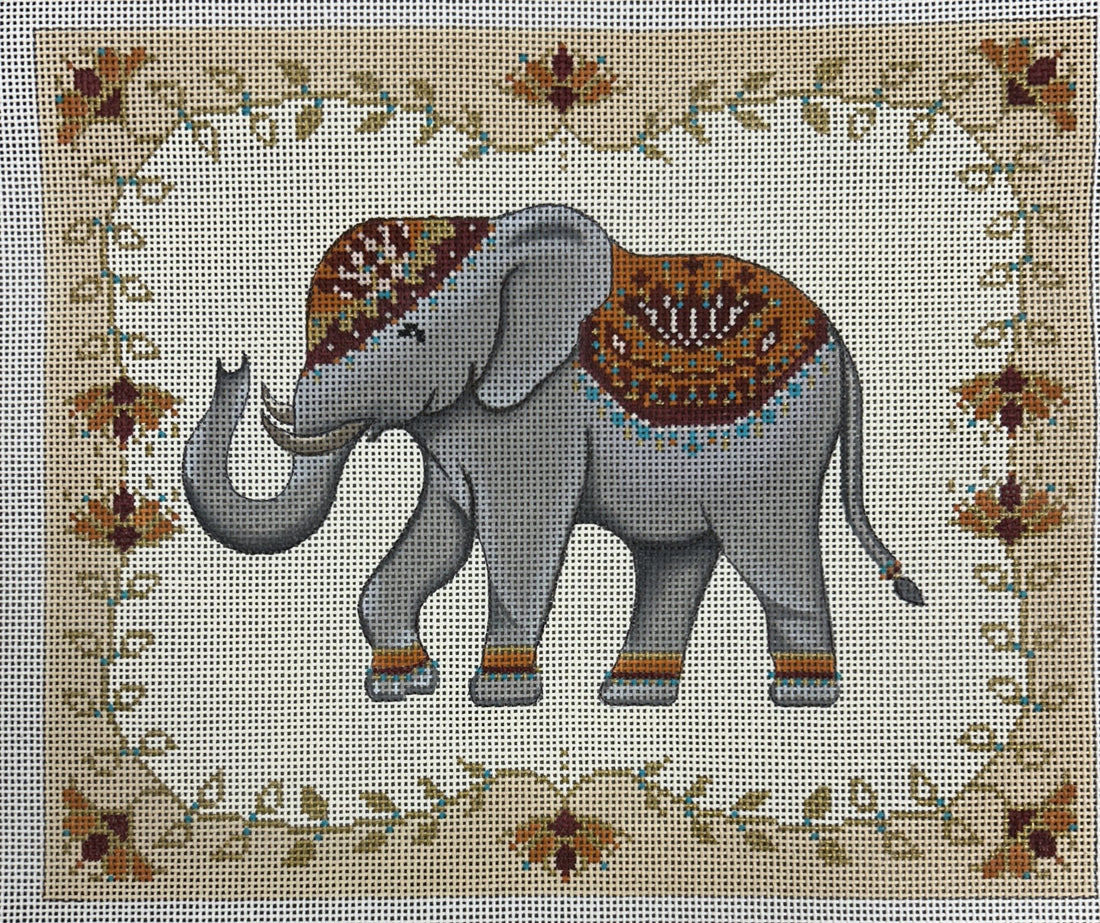 Floral Grey Elephant