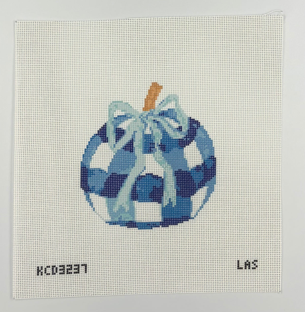 Blue Gingham Pumpkins with Bow