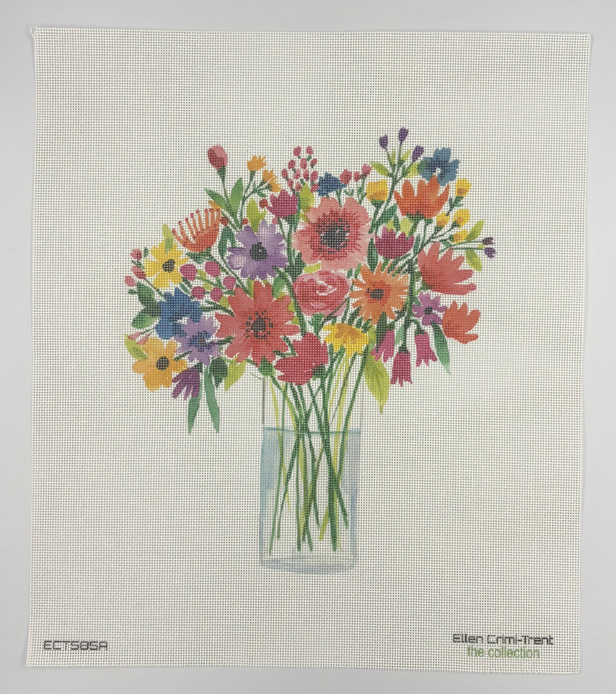 Vase w/Colorful Flowers