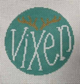 Reindeer Round - Vixen - Teal Background