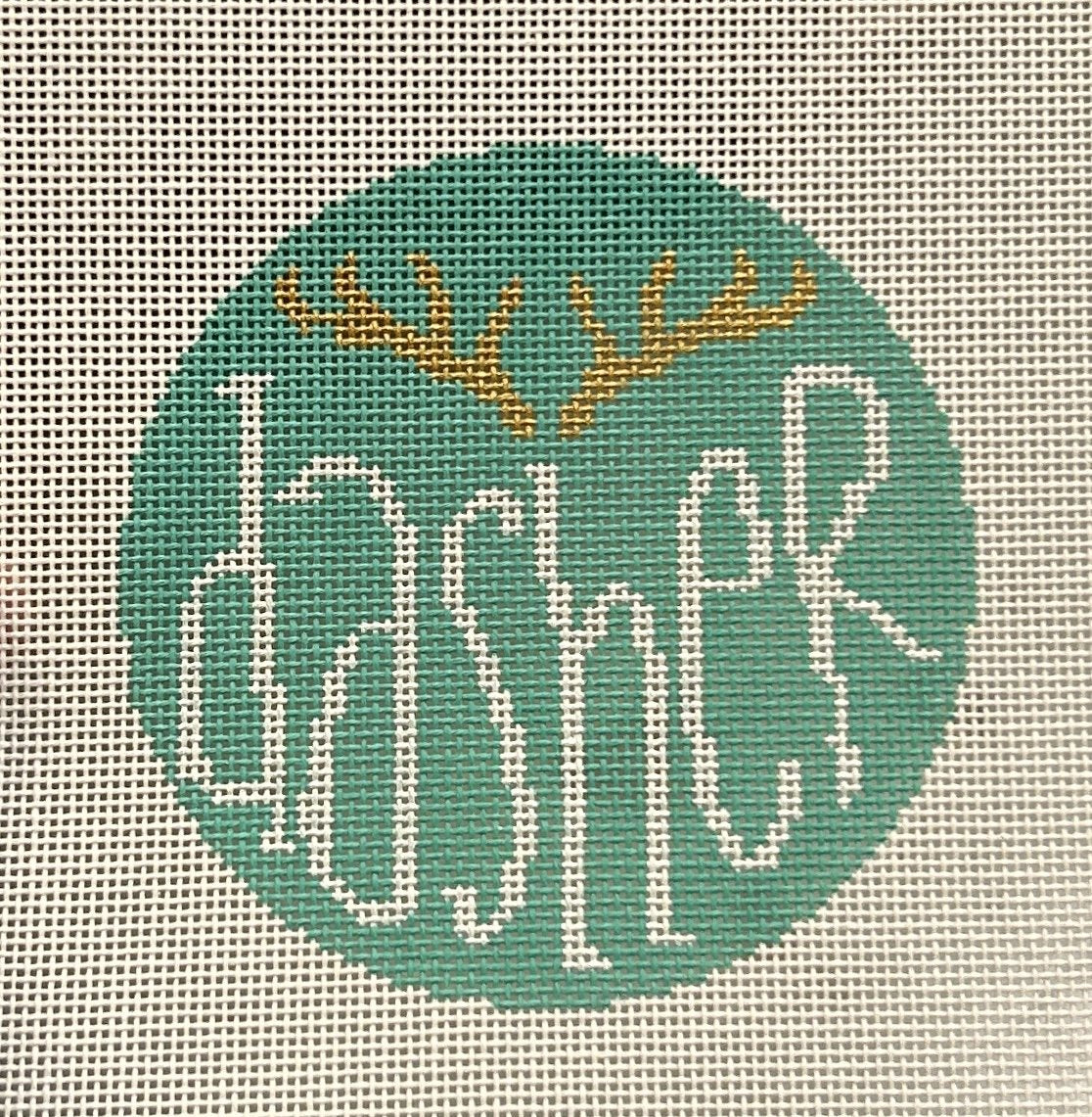 Reindeer Round - Dasher - Teal Background