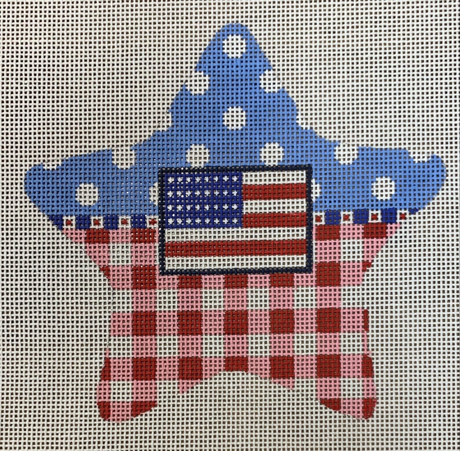 Patriotic Star - Red Gingham