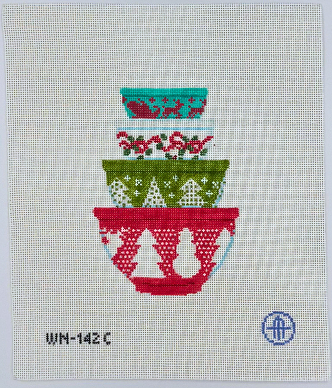 Vintage Mixing Bowls - Christmas Print