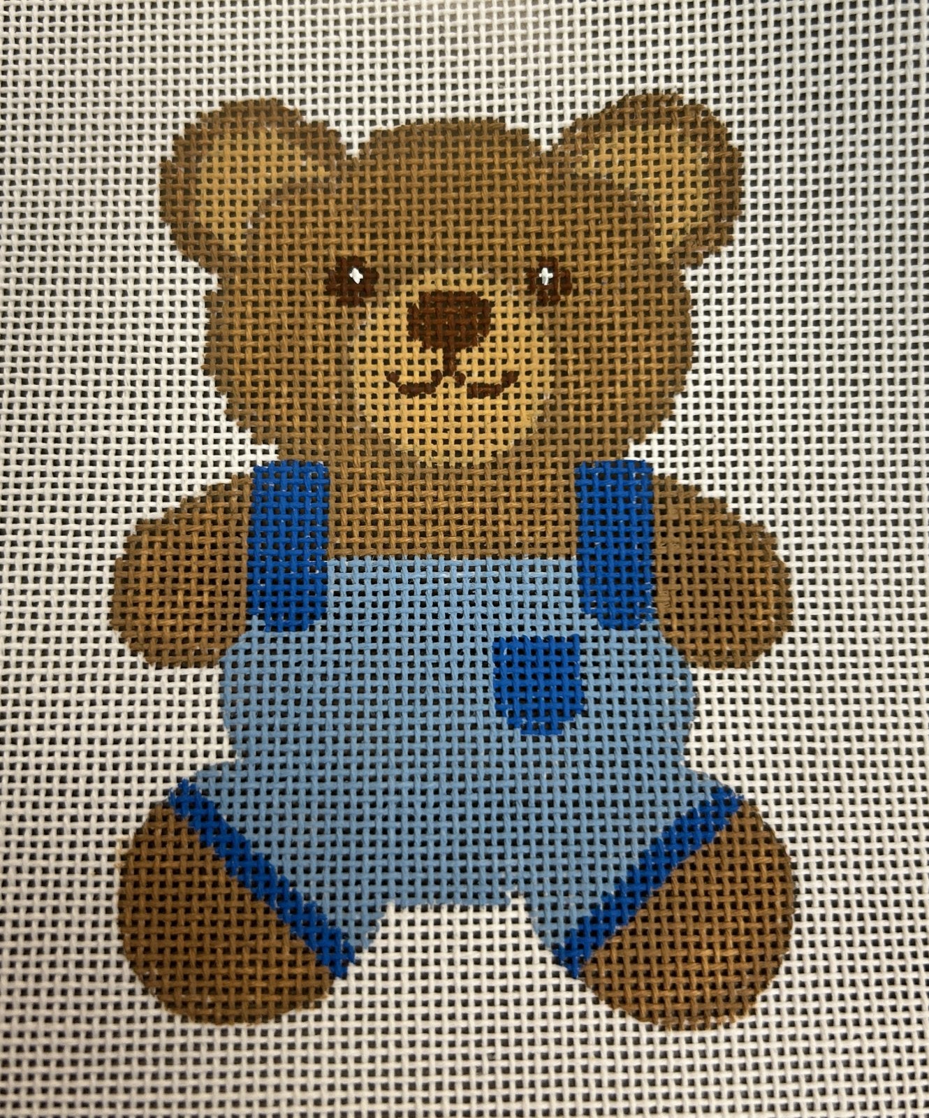 Teddy Bear Smile (front) Blue w/Stitch Guide