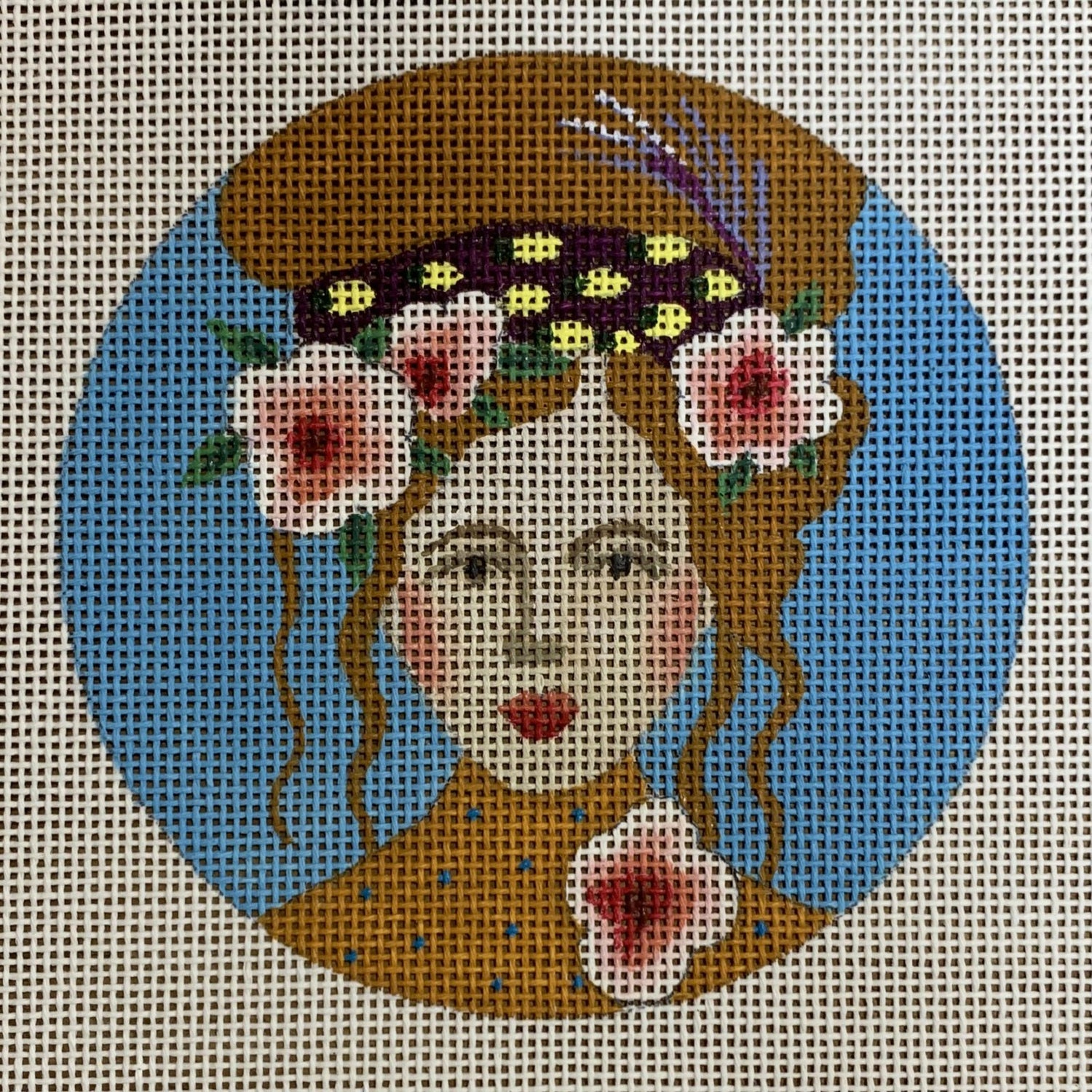Woman on Blue Round