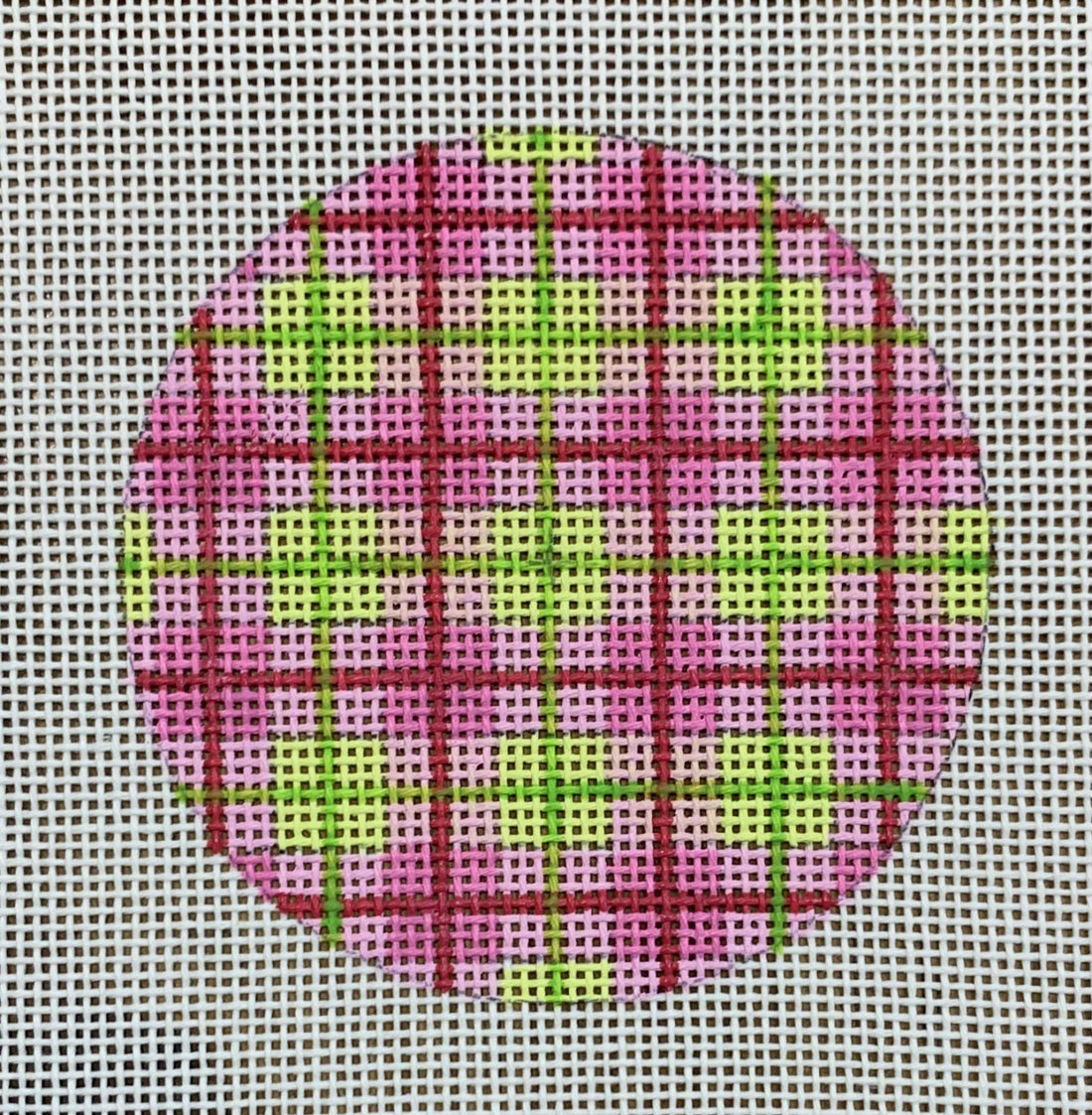 Bright Disk Letter - Pink &amp; Lime Plaid