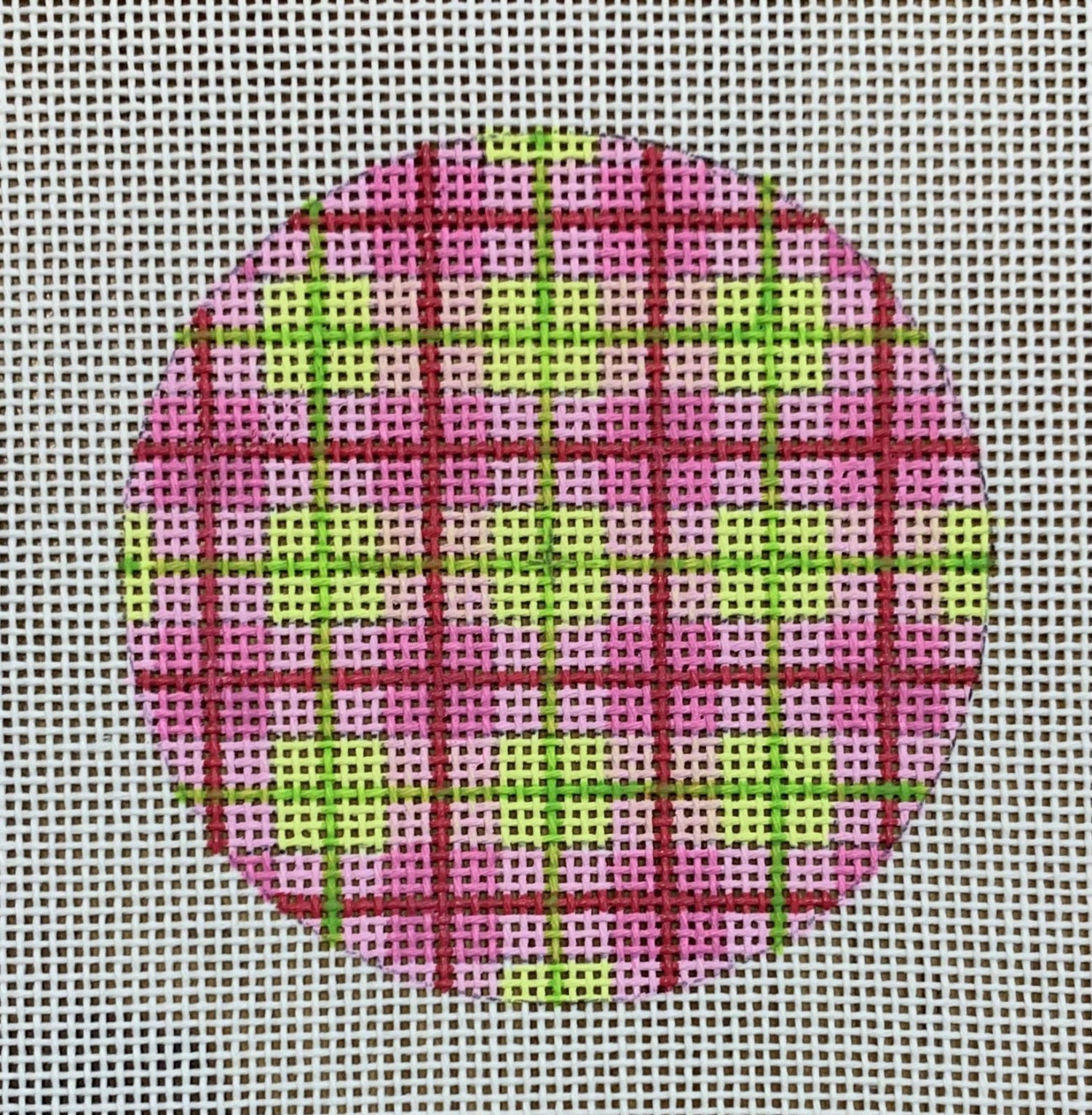 Bright Disk Letter - Pink &amp; Lime Plaid