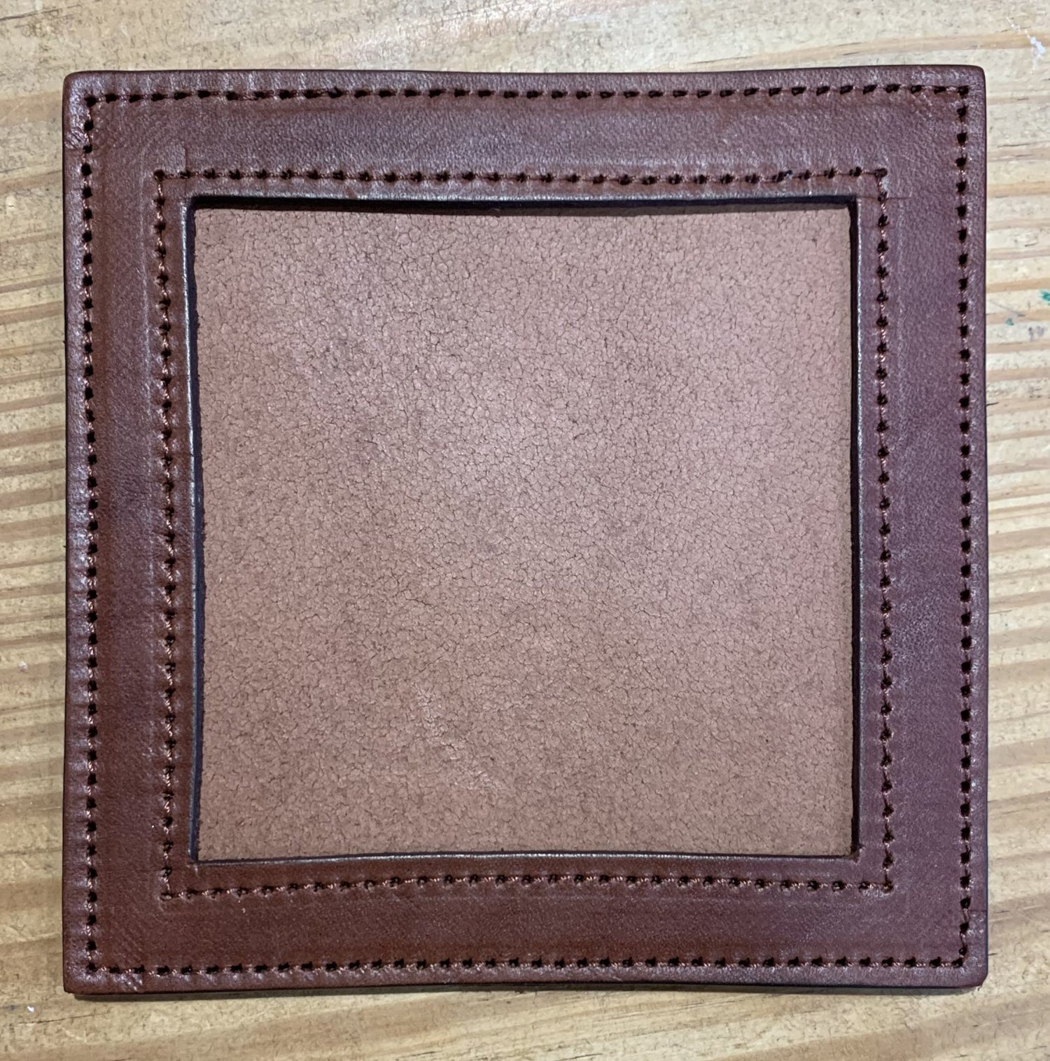 Square Leather Coaster - Brown