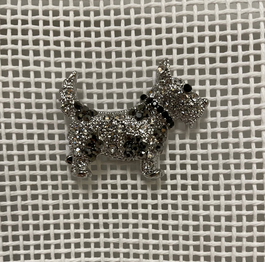 Scottie Dog Crystal Needle Minder