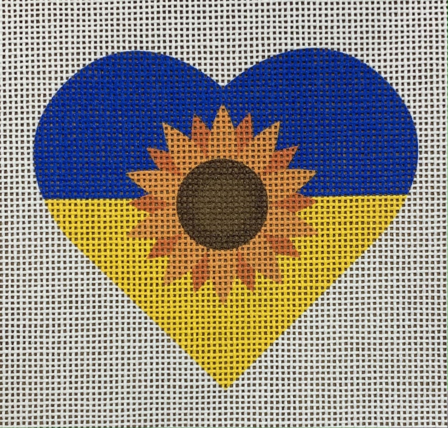 Ukrainian Flag Heart Sunflower