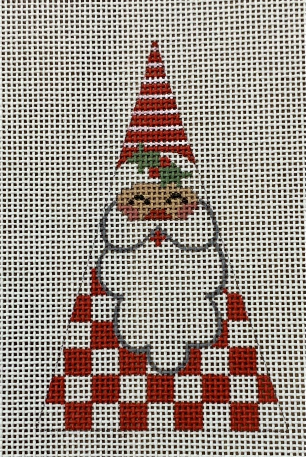 White &amp; Red Checkered Santa Triangle