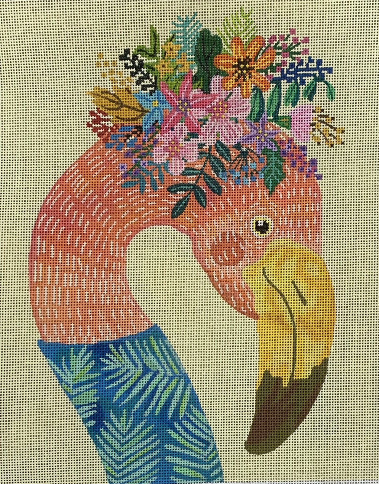Mia Charro Flamingo in Turquoise Top on Yellow