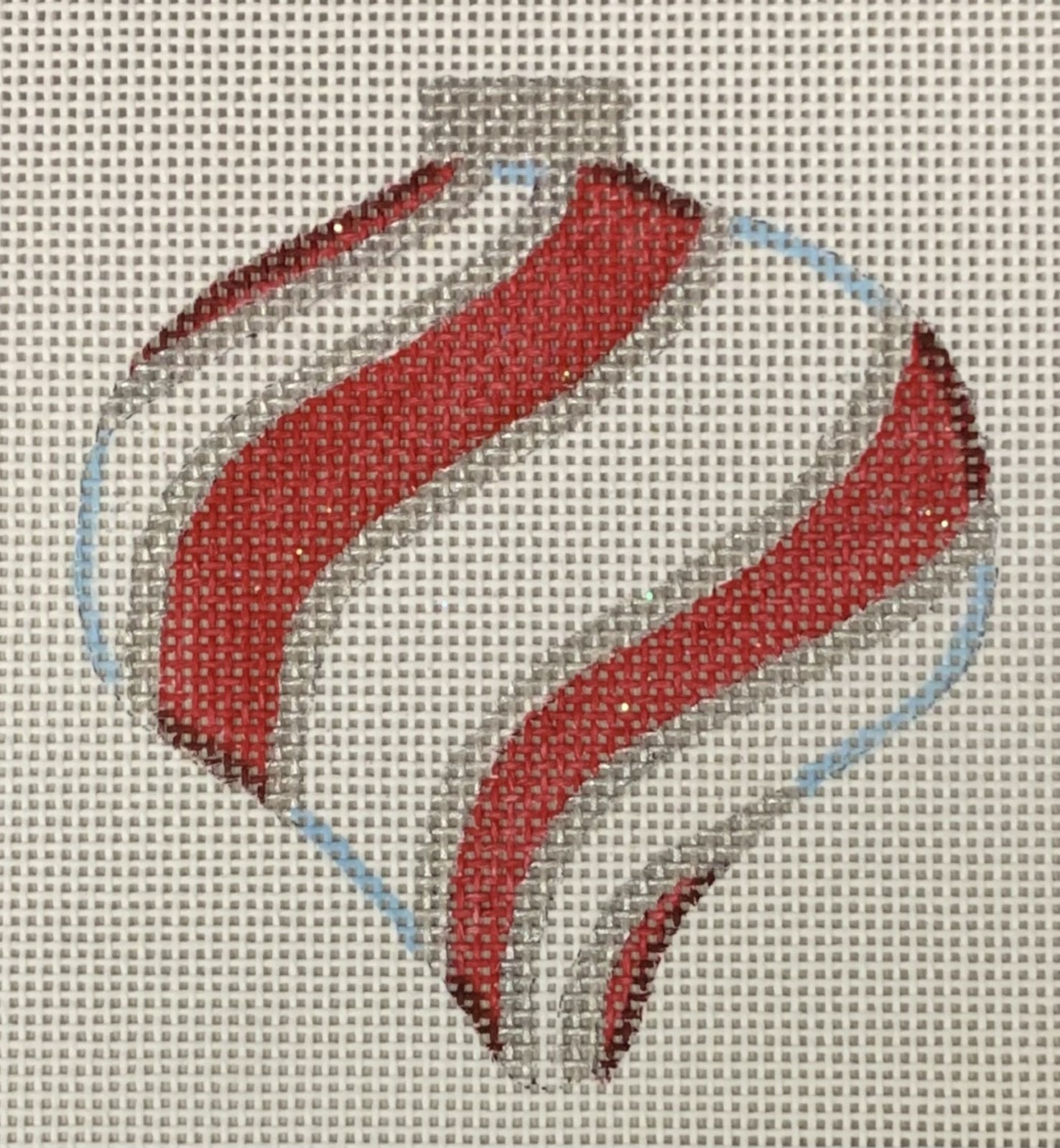 Peppermint Tear Drop Ornament 13 mesh