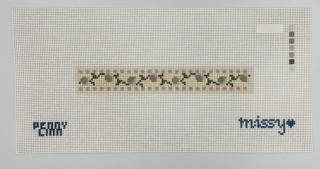 Checkered Rose Key Fob - Neutral