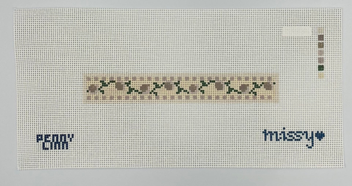 Checkered Rose Key Fob - Neutral