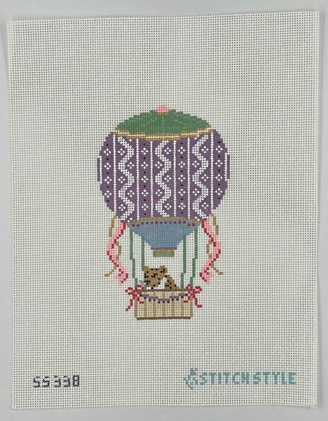 Purple and Pink Hot Air Balloon with Leopard