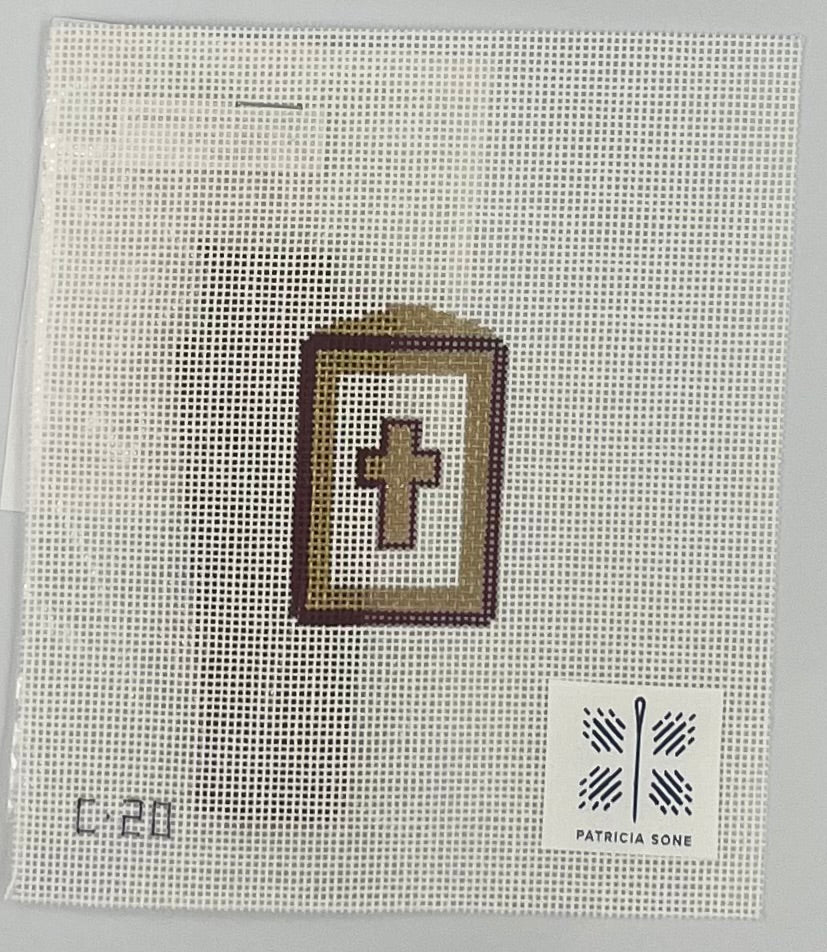Bookmark - Maroon Cross with Ribbon