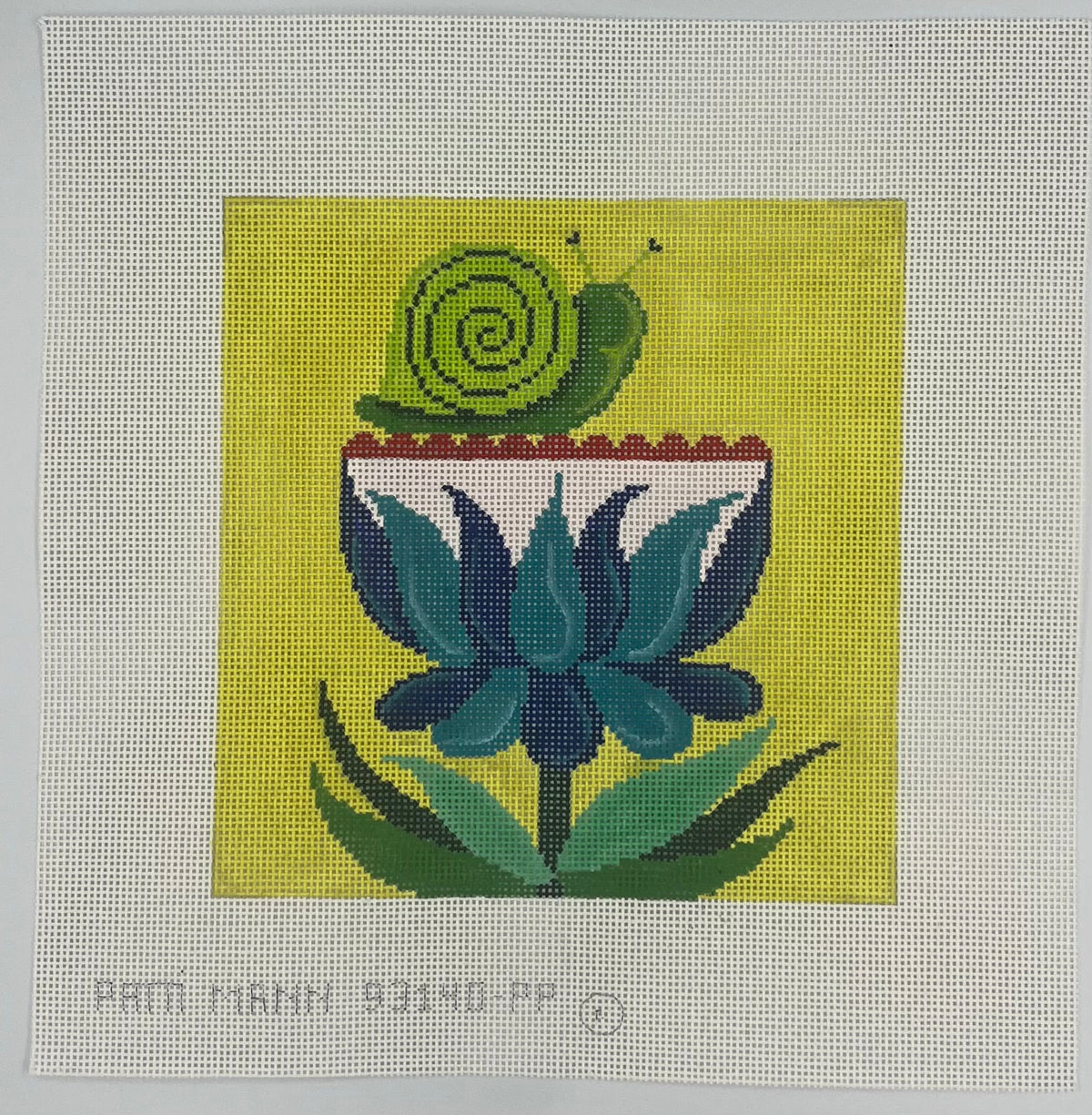 Snail on Flower w/Green Background