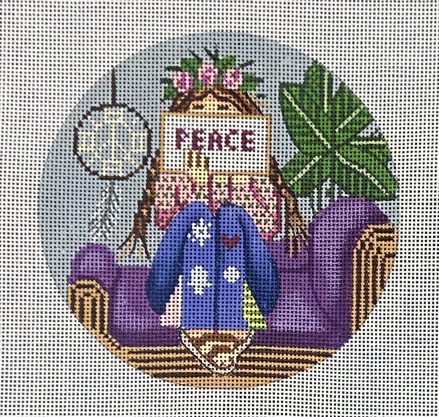 Stitching Girl Round - Peace