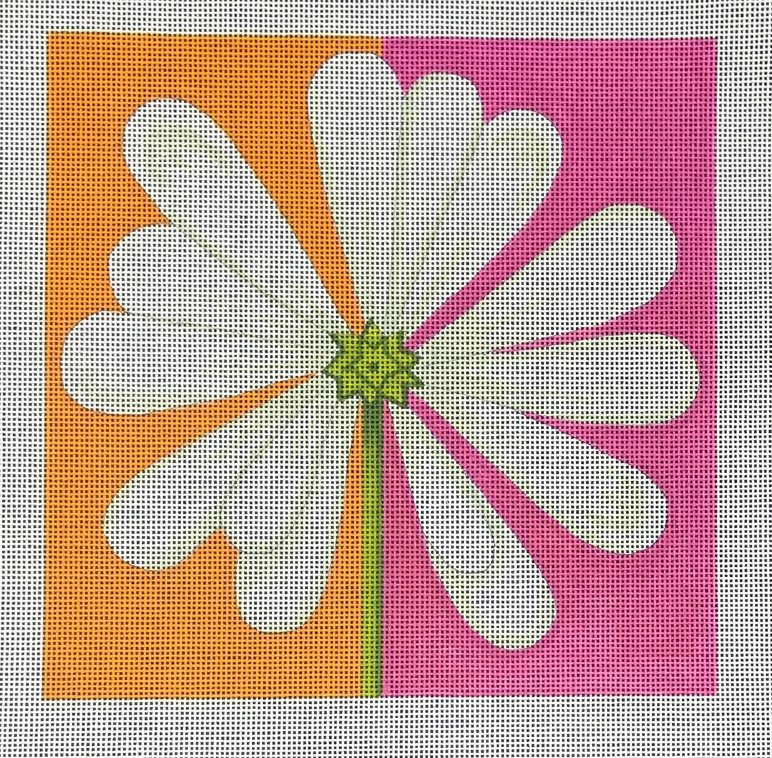 Daisy on Pink and Orange