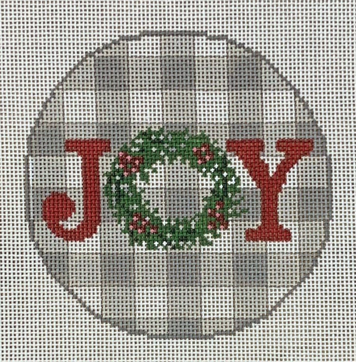 Joy on Gingham Grey