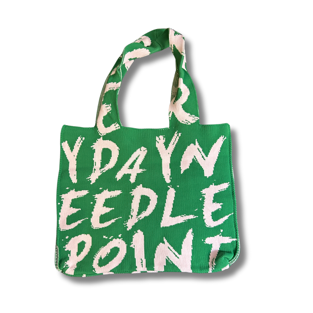 Stretchy Knitted Needlepoint Tote