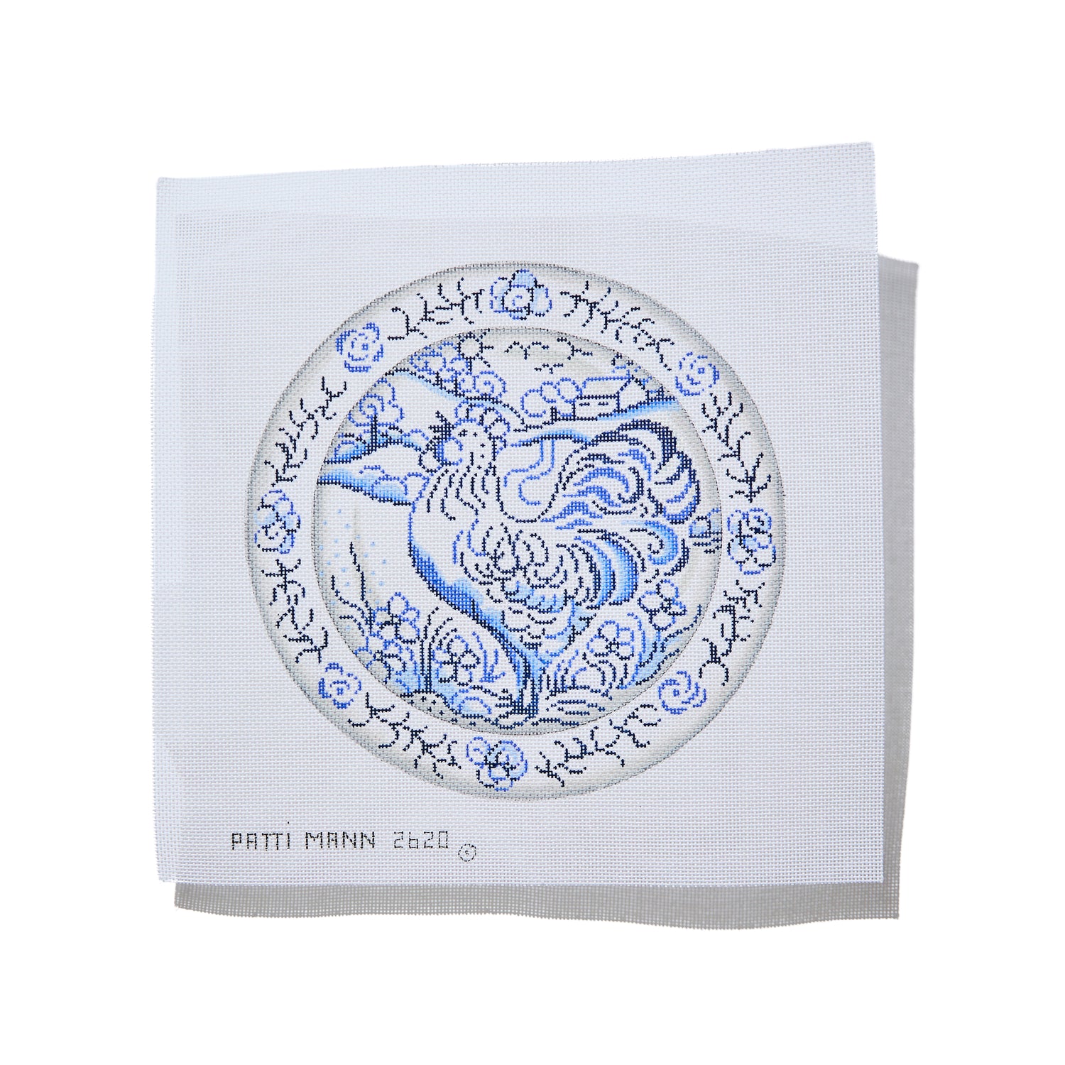 Blue &amp; White Plate - Rooster