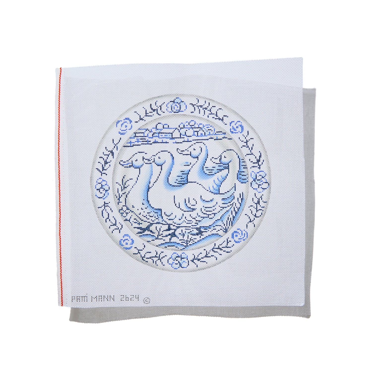 Blue &amp; White Plate - Ducks