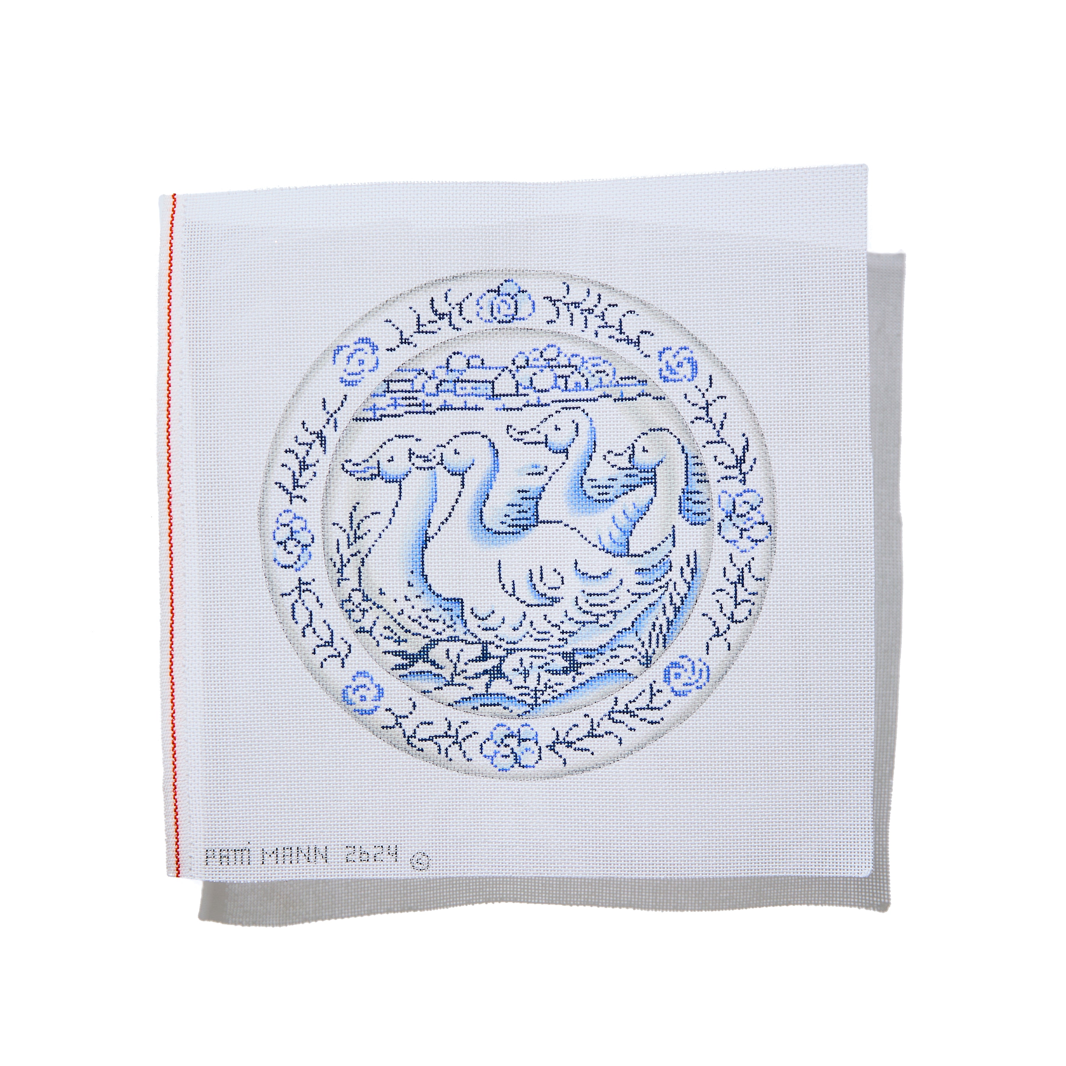 Blue &amp; White Plate - Ducks