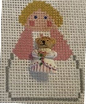 Angel with Teddy Bear Button