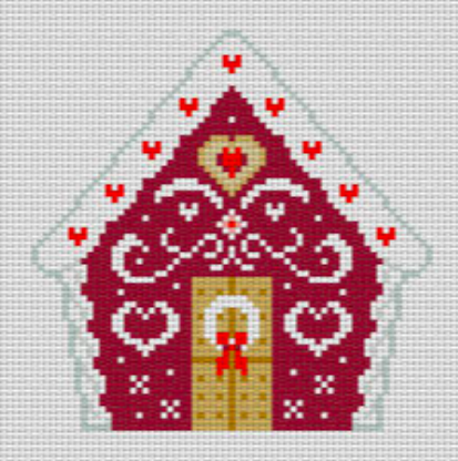 Red Velvet Lace Gingerbread House Ornament