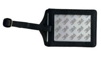 Leather Luggage Tag Black