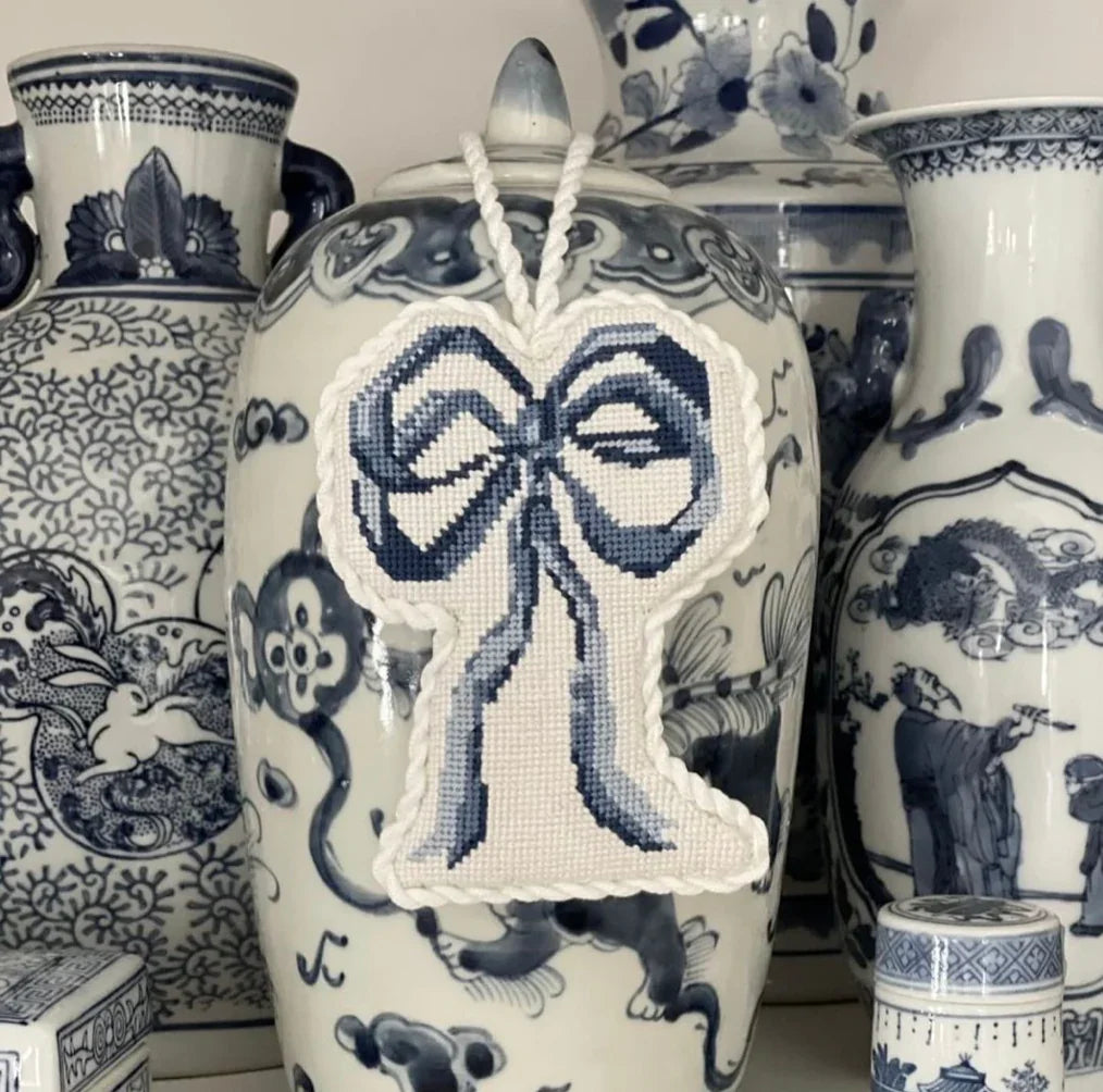 Eleven Gables: Blue Bow Needlepoint Canvases