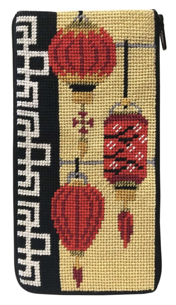 Chinese Lanterns Eyeglass Case Stitch &amp; Zip