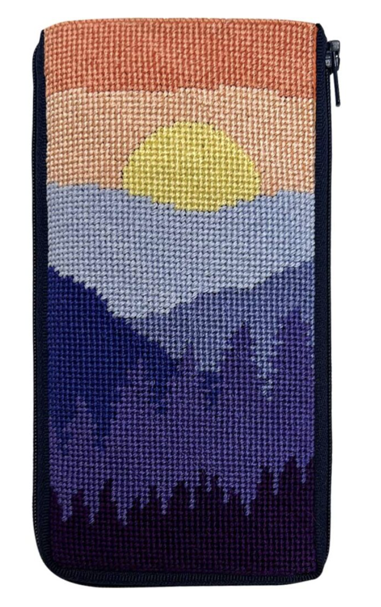 Mountain Scene Eyeglass Case Stitch &amp; Zip