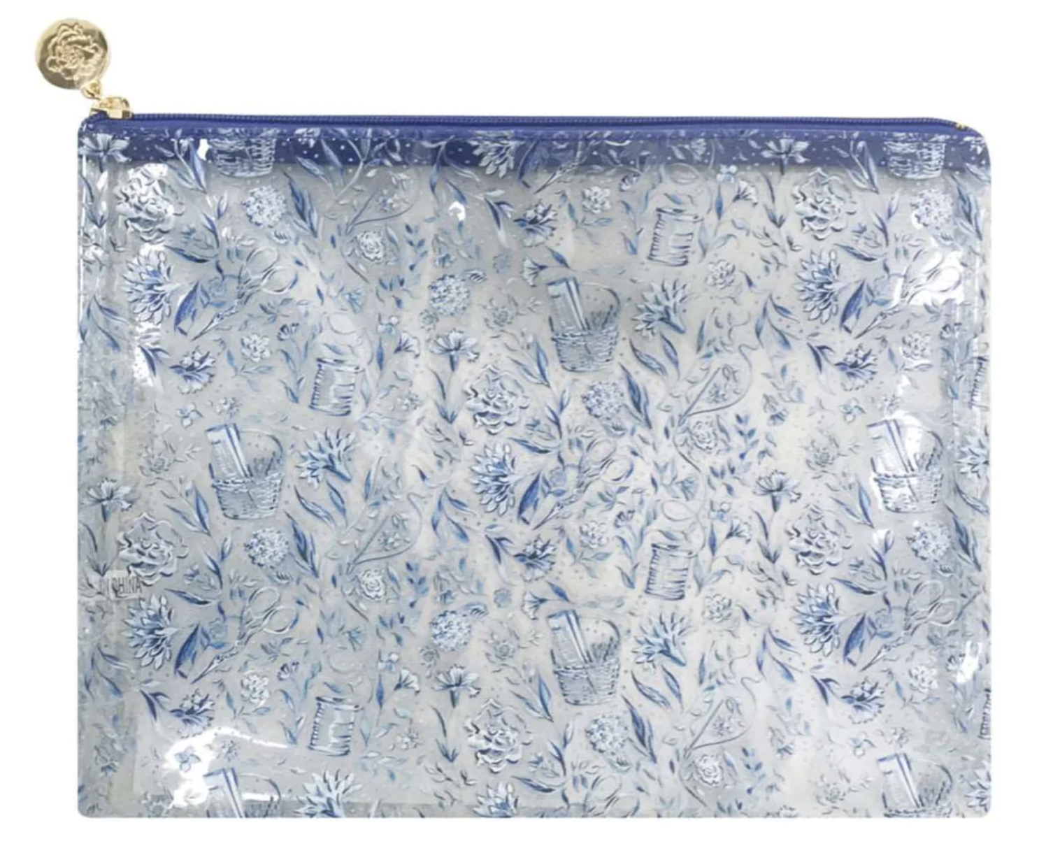 Needlepoint Print Clear Project Bag - Medium