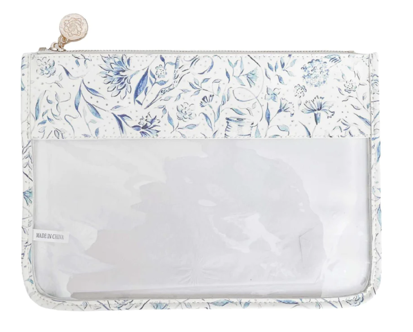 Needlepoint Print Clear Zip Pouch