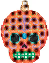 Sugar Skull Ornament/Orange