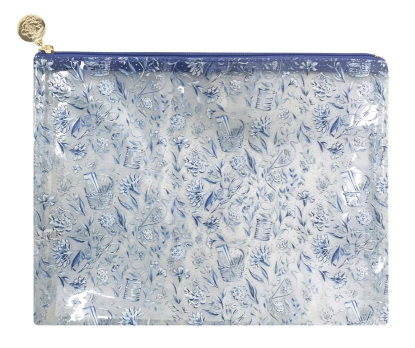 Needlepoint Print Clear Project Bag - Large