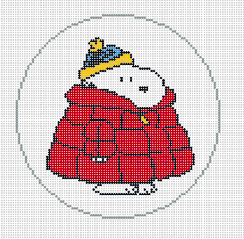 Snoopy in Puffer Coat Round