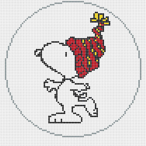 Snoopy in Stocking Cap Round Canvas