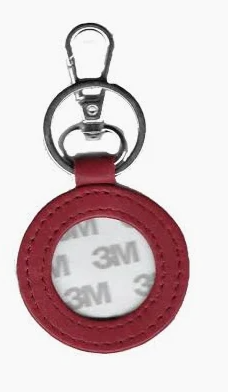 Leather Key Fob - Cranberry