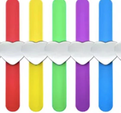 Magnetic Heart Slap Bracelet - Yellow