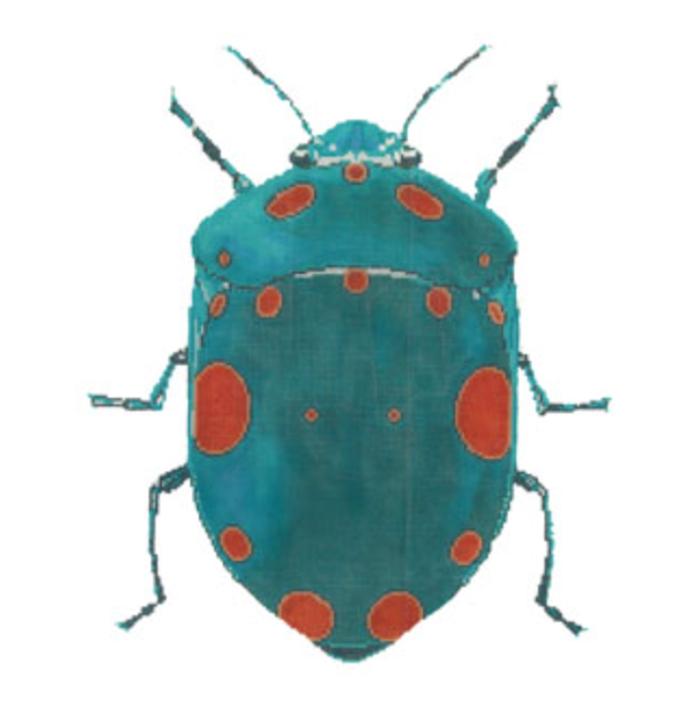 Little Bugs - Teal w/Orange Dots