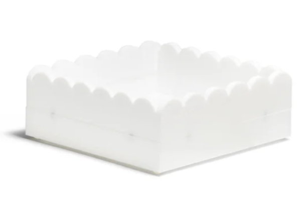 Scallop Acrylic Tray - 5" Square - Pink (Copy)
