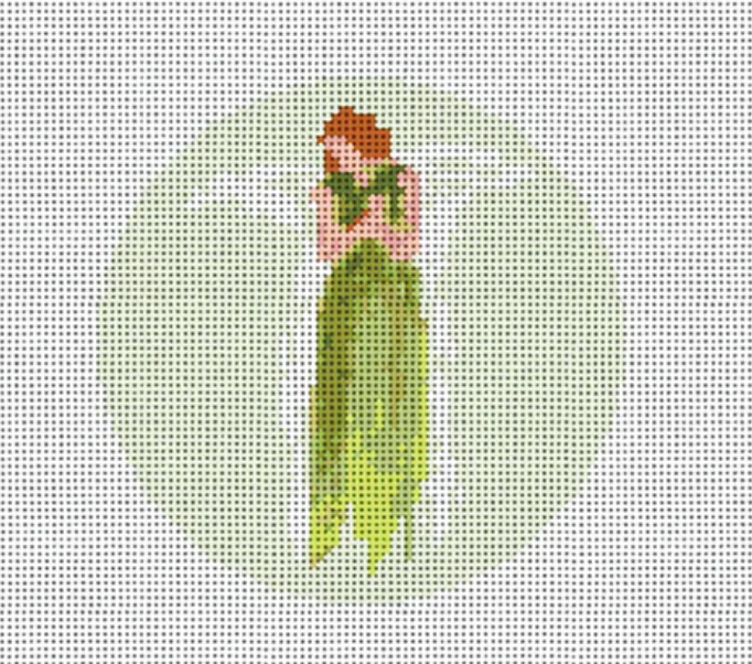 Watercolor Angel Round - Green