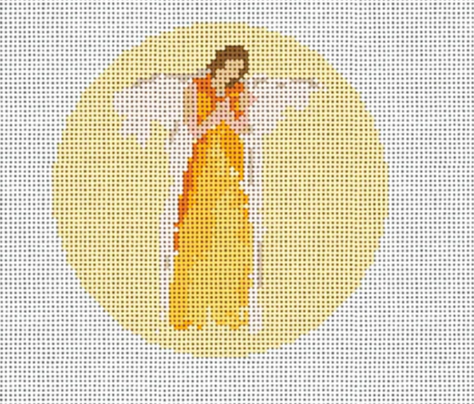 Watercolor Angel Round - Orange